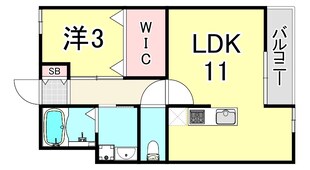 武庫之荘コーポラスの物件間取画像